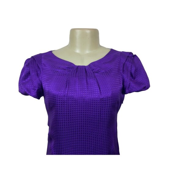 Banana Republic Women’s Purple Puff Sleeve Knee Length A-line Dress Size 0 - Picture 3 of 8